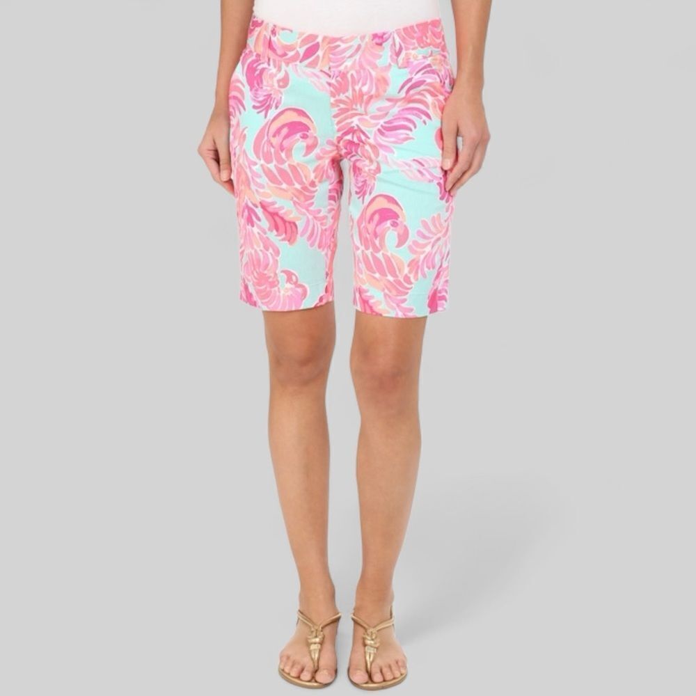 Lilly Pulitzer The Chipper Shorts in Poolside Blue Lovebirds Size 0